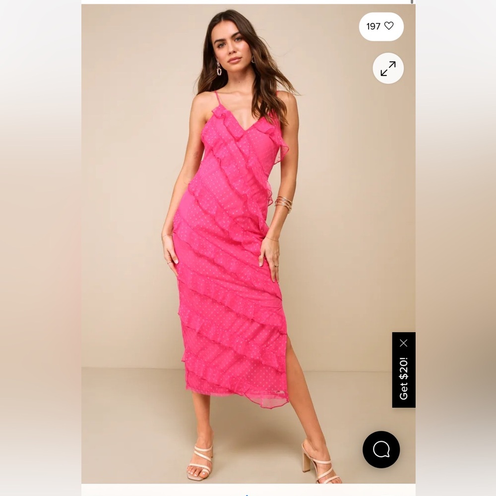 Lulu's Vibrant Pink Midi Dress